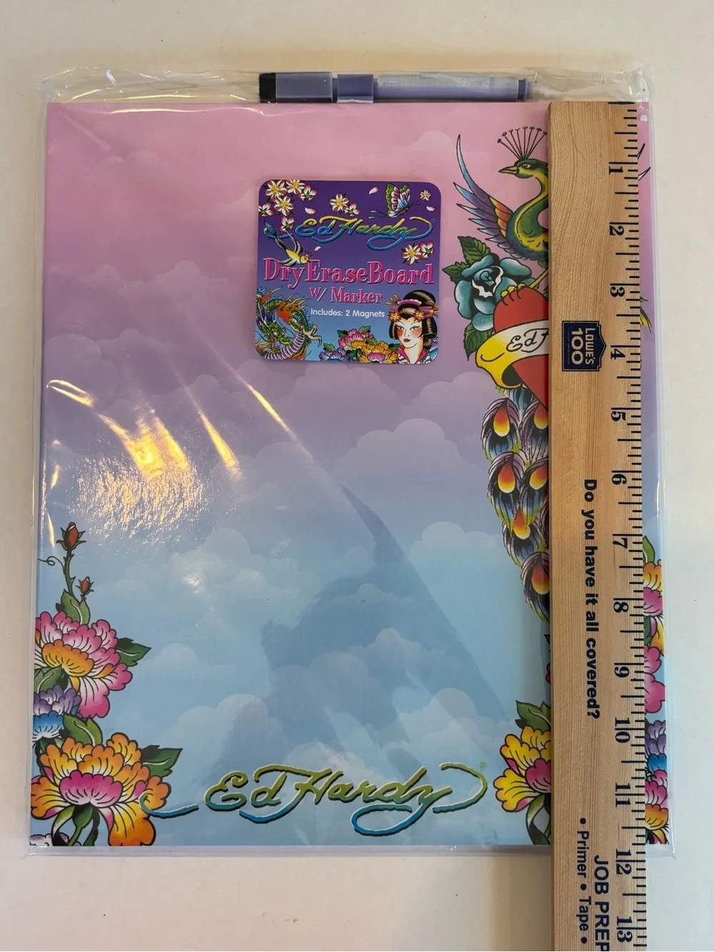 4 NEW Ed Hardy Peacock Dry Erase Boards Sealed Marker Magnets Y2K